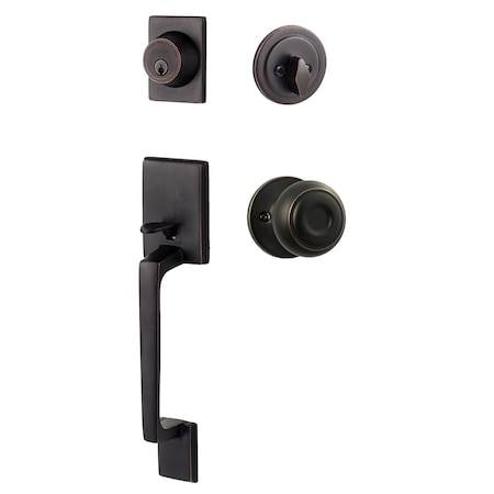 Sure-Loc Hardware Sure-Loc Hardware Coronado Handleset with Round Thumb Turn, Juniper Handleset Trim, Vintage Bronze CN507-R-JN 11P
